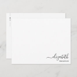 ミニマリストモノグラムブラック&ホワイトシンプル ノートカード