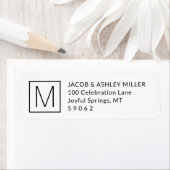 ミニマリストモノグラムブラック&ホワイト差出人住所 ラベル (インサイチュ)