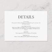 ミニマリストモノグラムブラック&ホワイト結婚ズ詳細 エンクロージャーカード (正面)