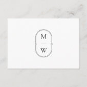 ミニマリストモノグラムブラック&ホワイト結婚ズ詳細 エンクロージャーカード (裏面)