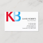 ミニマリストモノグラムブルー&レッド文字ロゴ 名刺 (裏面)