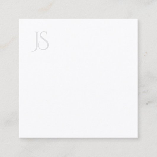 ミニマリストモノグラムプロフェッショナルエレガントテンプレート スクエア名刺 (正面)