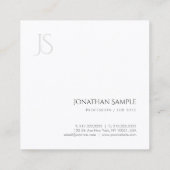 ミニマリストモノグラムプロフェッショナルエレガントテンプレート スクエア名刺 (裏面)