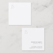 ミニマリストモノグラムプロフェッショナルエレガントテンプレート スクエア名刺 (正面/裏面)
