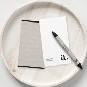 ミニマリストモノグラムベージュリフェイクネンイニシャル名 ノートカード