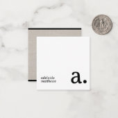 ミニマリストモノグラムベージュリフェイクネンイニシャル名 ノートカード (正面/裏面インサイチュ)