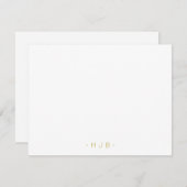 ミニマリストモノグラムホワイトフラットノートカード ノートカード (正面/裏面)