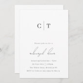 ミニマリストモノグラムリハーサルディナー招待状 招待状 (正面/裏面)