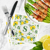 ミニマリストモノグラムレモン離れと スタンダードカクテルナプキン