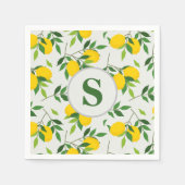 ミニマリストモノグラムレモン離れと スタンダードカクテルナプキン (正面)
