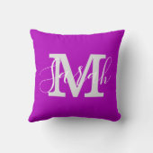 ミニマリストモノグラム名ネオンパープル クッション (裏面)