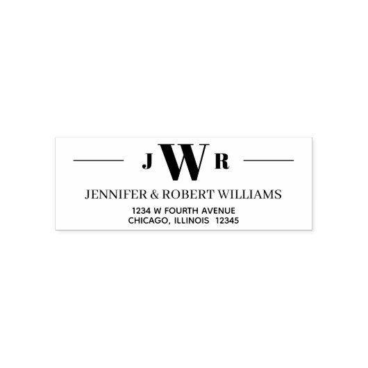 ミニマリストモノグラム差出人住所 セルフインキングスタンプ (デザイン)