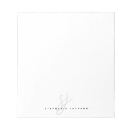 ミニマリストモノグラム手書き文字スクリプトイニシャル ノートパッド