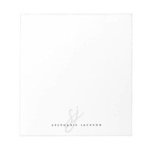 ミニマリストモノグラム手書き文字スクリプトイニシャル ノートパッド