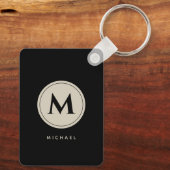 ミニマリストモノグラム最高のパパエバー キーホルダー (裏面)