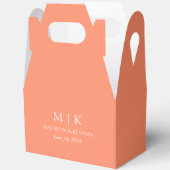 ミニマリストモノグラム結婚ズコーラルピーチゲーブル フェイバーボックス (見開き)