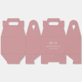 ミニマリストモノグラム結婚ズダスティーバラゲーブル フェイバーボックス (見開き)