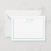 ミニマリストモノグラム縁どツウムーンストーンブルー ノートカード (正面)