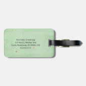 ミニマリストモノグラム金ゴールドセージ緑飛行機 ラゲッジタグ (裏面横)