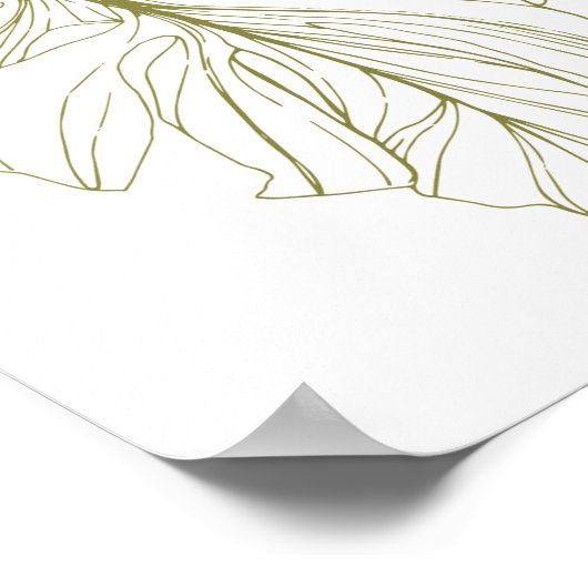 ミニマリストモンスターリーフ感動的引用文 ポスター (角)