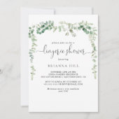 ミニマリストユーカリブライダルランジェリーシャワー 招待状 (正面)