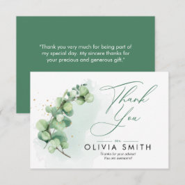 ミニマリストユーカリプスグリーンリーサンキューカード サンキューカード