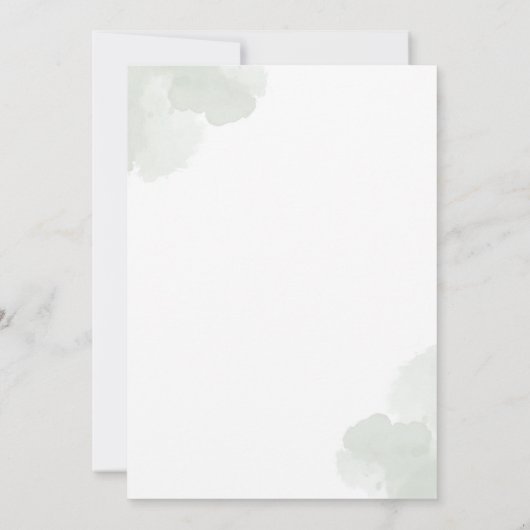 ミニマリストユーカリプスグリーンリー結婚式招待状 招待状 (裏面)