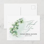 ミニマリストユーカリプタスブライダルシャワーサンキューユー ポストカード (正面/裏面)