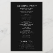 ミニマリストユーカリプタスブラック結婚式 プログラム (裏面)