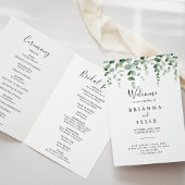 ミニマリストユーカリプタス折り畳み結婚式 プログラム