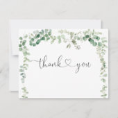 ミニマリストユーカリプタス結婚フラットサンキューカード サンキューカード (正面)