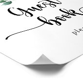 ミニマリストユーカリプトゥスゲストブックサイン ポスター (角)