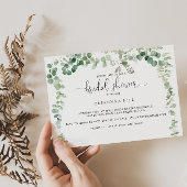 ミニマリストユーカリプトゥス横ブライダルシャワー 招待状