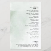 ミニマリストユーカリプトゥス葉結婚式 プログラム (裏面)