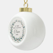 ミニマリストユーカリベビー初めてのクリスマス セラミックボールオーナメント (右)