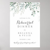 ミニマリストユーカリリハーサルディナーウェルカム ポスター (正面)