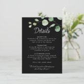 ミニマリストユーカリ結婚ブラック詳細 エンクロージャーカード (スタンド正面)