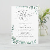 ミニマリストユーカリ結婚式招待状 招待状 (スタンド正面)