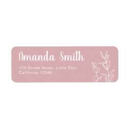 ミニマリストユーカリ葉差出人住所 ラベル