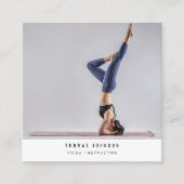 ミニマリストヨガフィットネスインストラクターQRコード スクエア名刺 (正面)