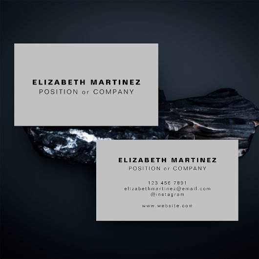 ミニマリストライトグレーモダンプロフェッショナルカスタム 名刺