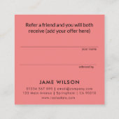 ミニマリストライトコーラル実在エステート紹介カード 紹介カード (裏面)