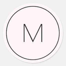 ミニマリストライトピンクシックシンプルモノグラム ラウンドシール