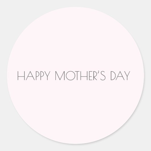 ミニマリストライトピンクモダンマザーズ休日 ラウンドシール (正面)