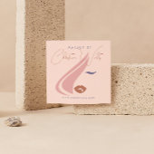 ミニマリストライトピーチピンクメイクアップアーティストガーリーQR スクエア名刺