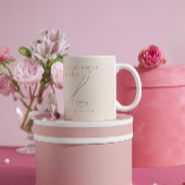 ミニマリストライトピーチメイクアップアーティストラインアートシック コーヒーマグカップ