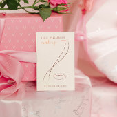 ミニマリストライトピーチメイクアップアーティストラインアートシック 名刺