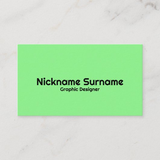 ミニマリストライムグリーン&ブラックエレガントシンプル 名刺 (正面)