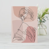 ミニマリストラインアートウーマンスケッチファッションアート シーズンカード (スタンド正面)