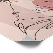 ミニマリストラインアートウーマンスケッチファッションアート ポスター (角)